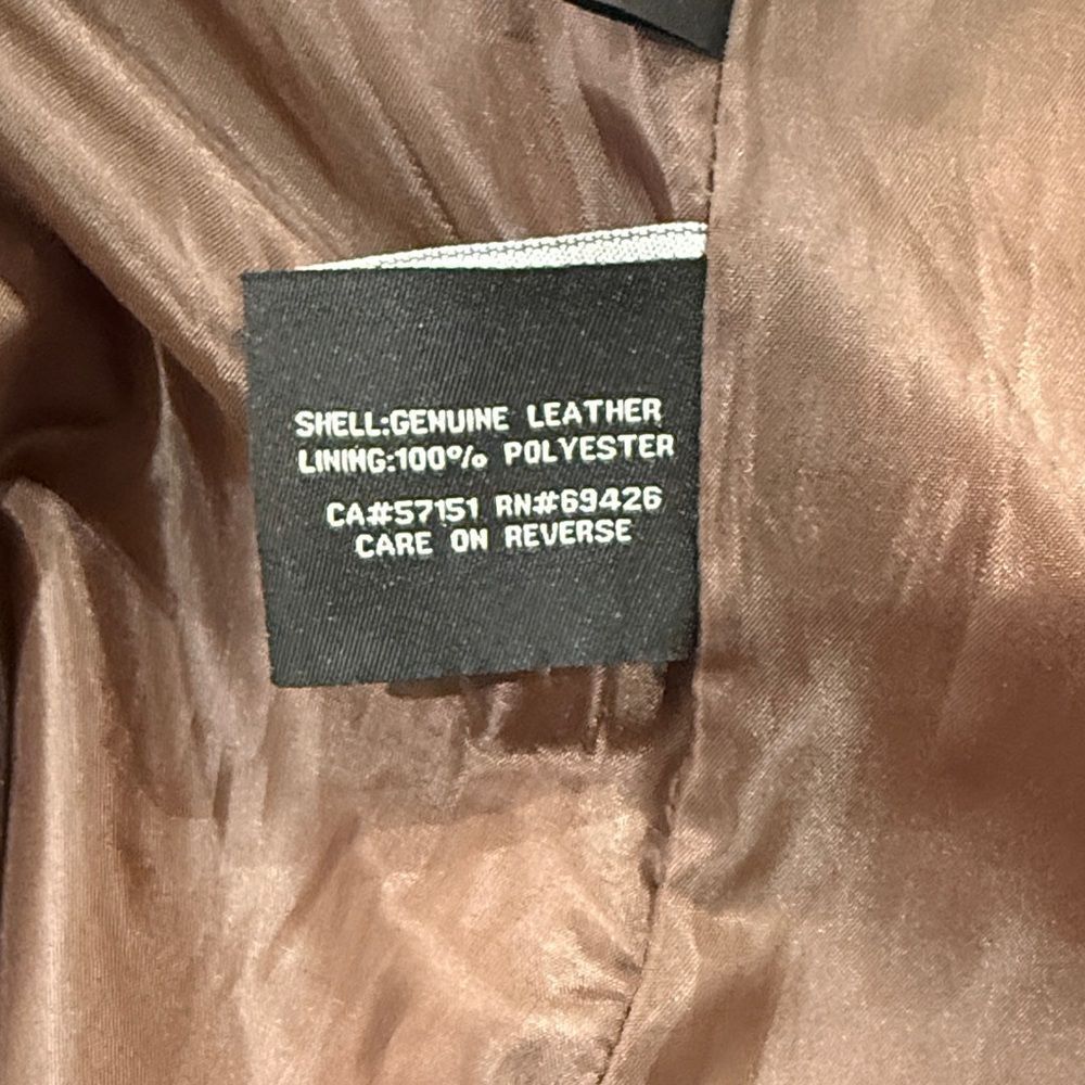 Black Rivet Brown Leather Jacket Size Large - Picture 4 of 4